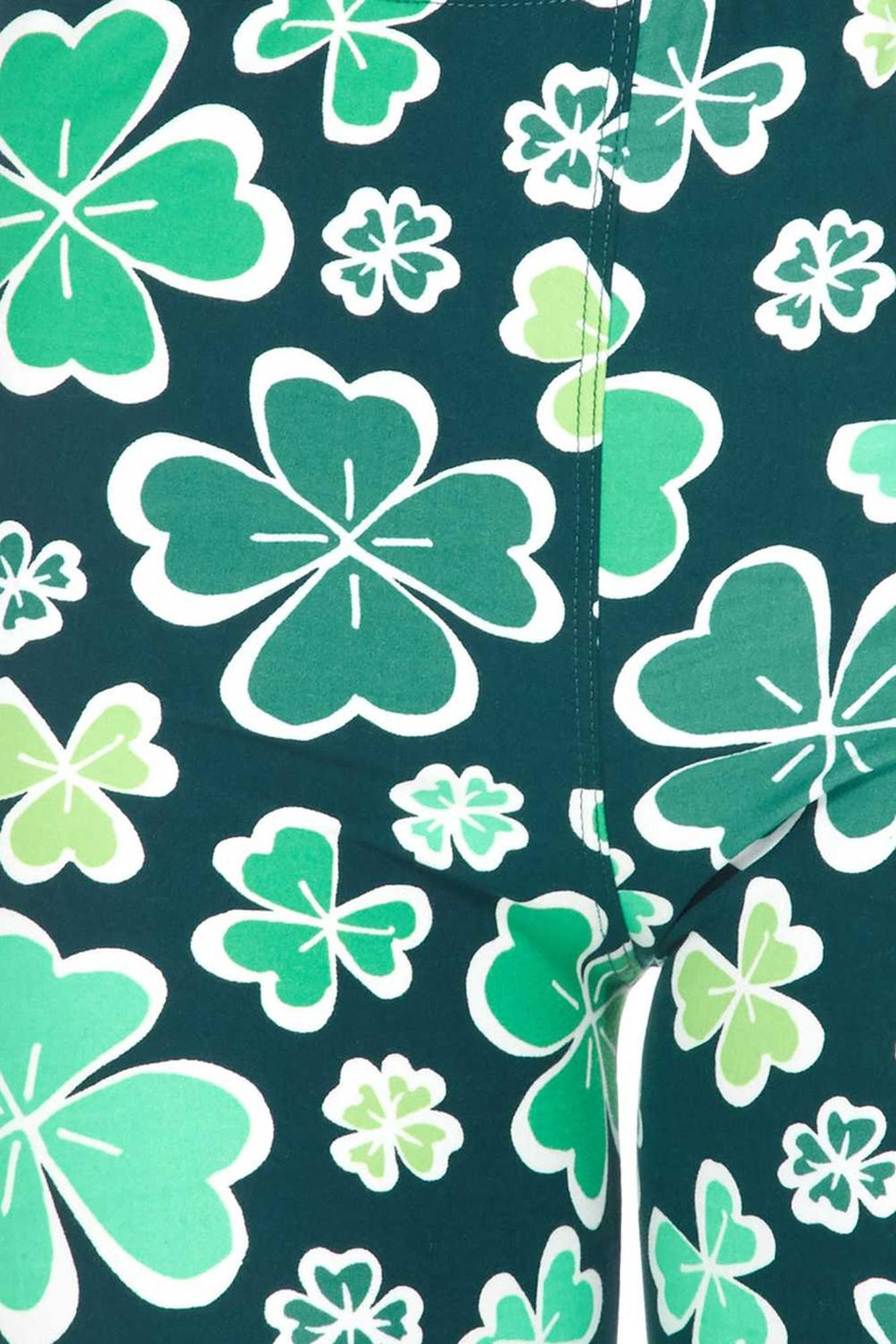 Wholesale Buttery Smooth Green Irish Clover Leggings
