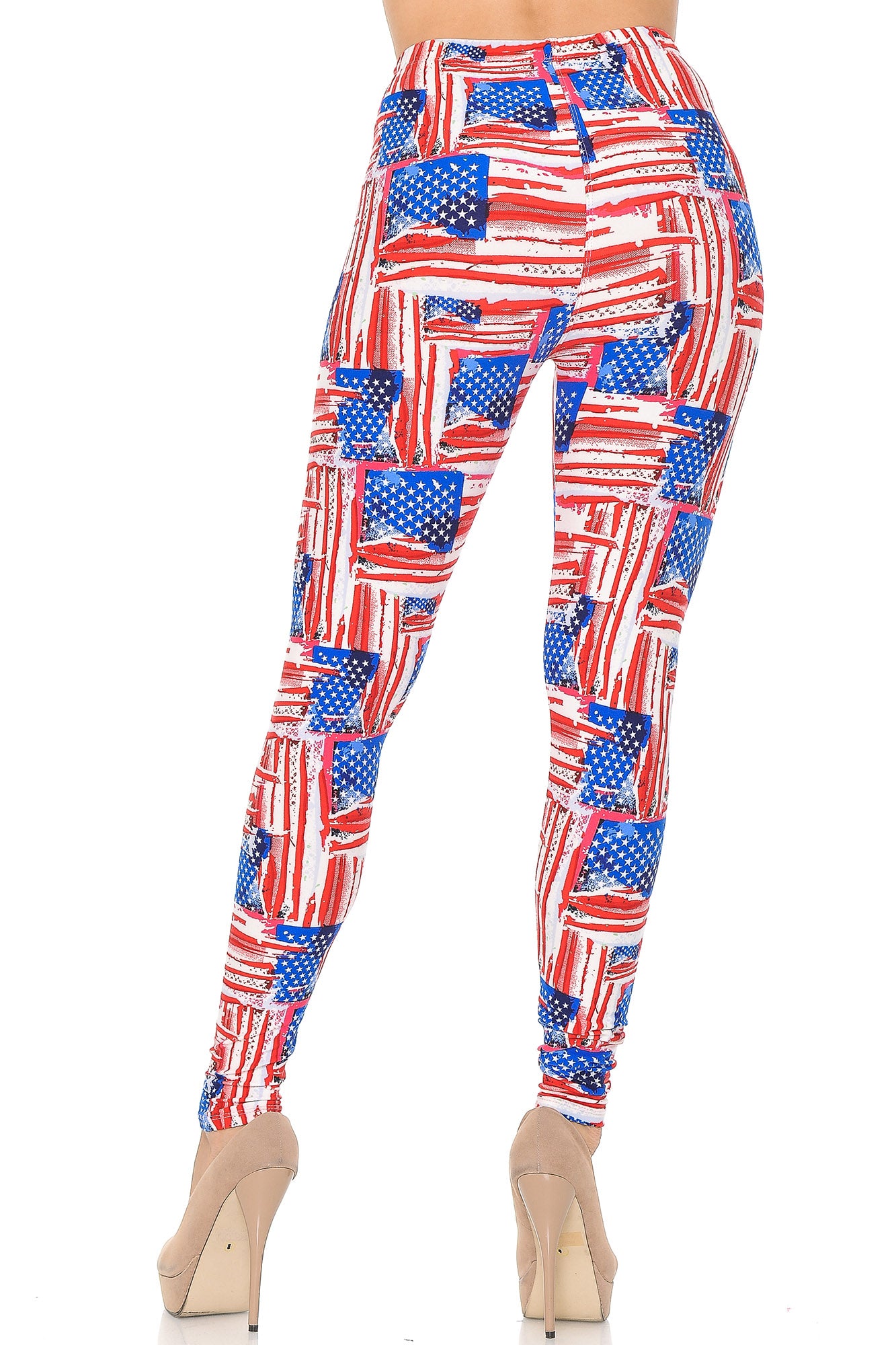Wholesale Buttery Smooth Watercolor USA Flag Leggings