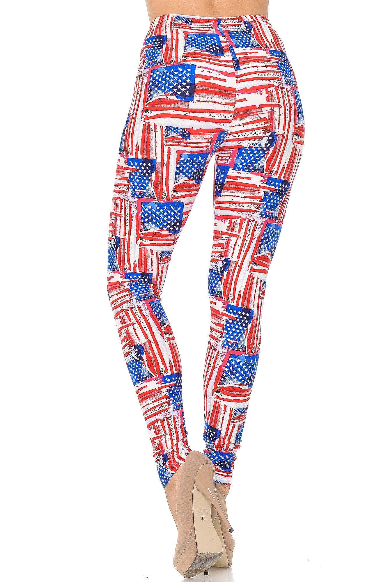 Wholesale Buttery Smooth Watercolor USA Flag Leggings