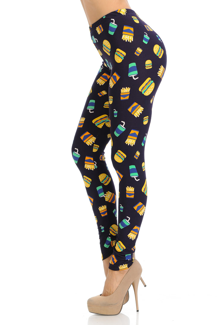 Wholesale Buttery Soft Fast Food Leggings