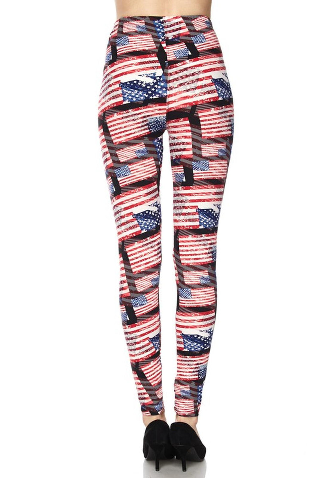Wholesale Buttery Smooth 3D Hologram USA Flag Leggings