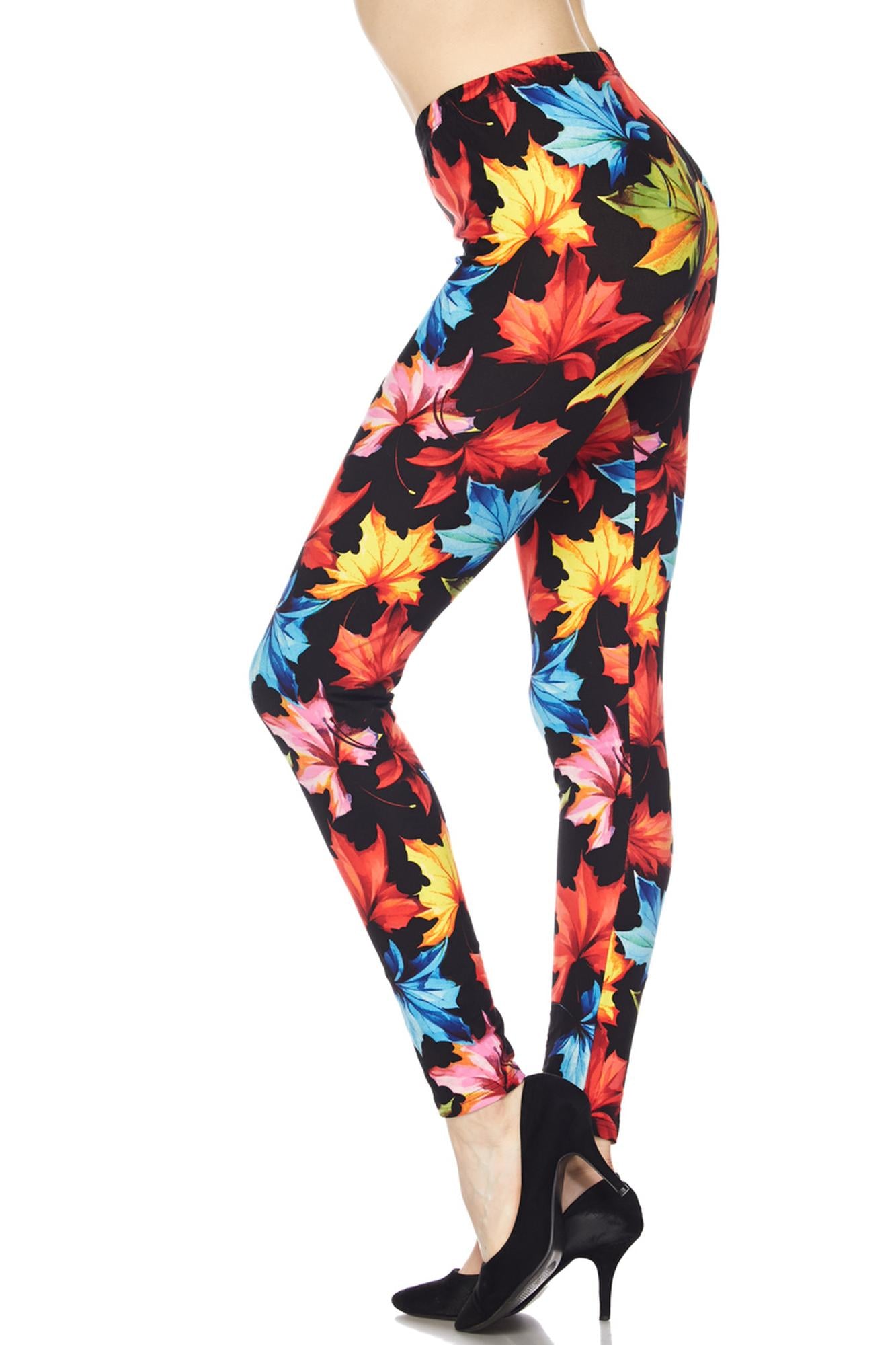 Wholesale Buttery Soft Autumn Leaves Leggings