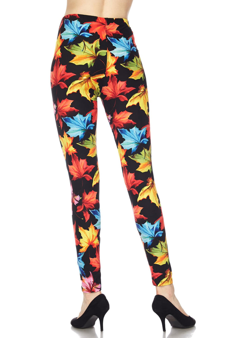 Wholesale Buttery Soft Autumn Leaves Leggings
