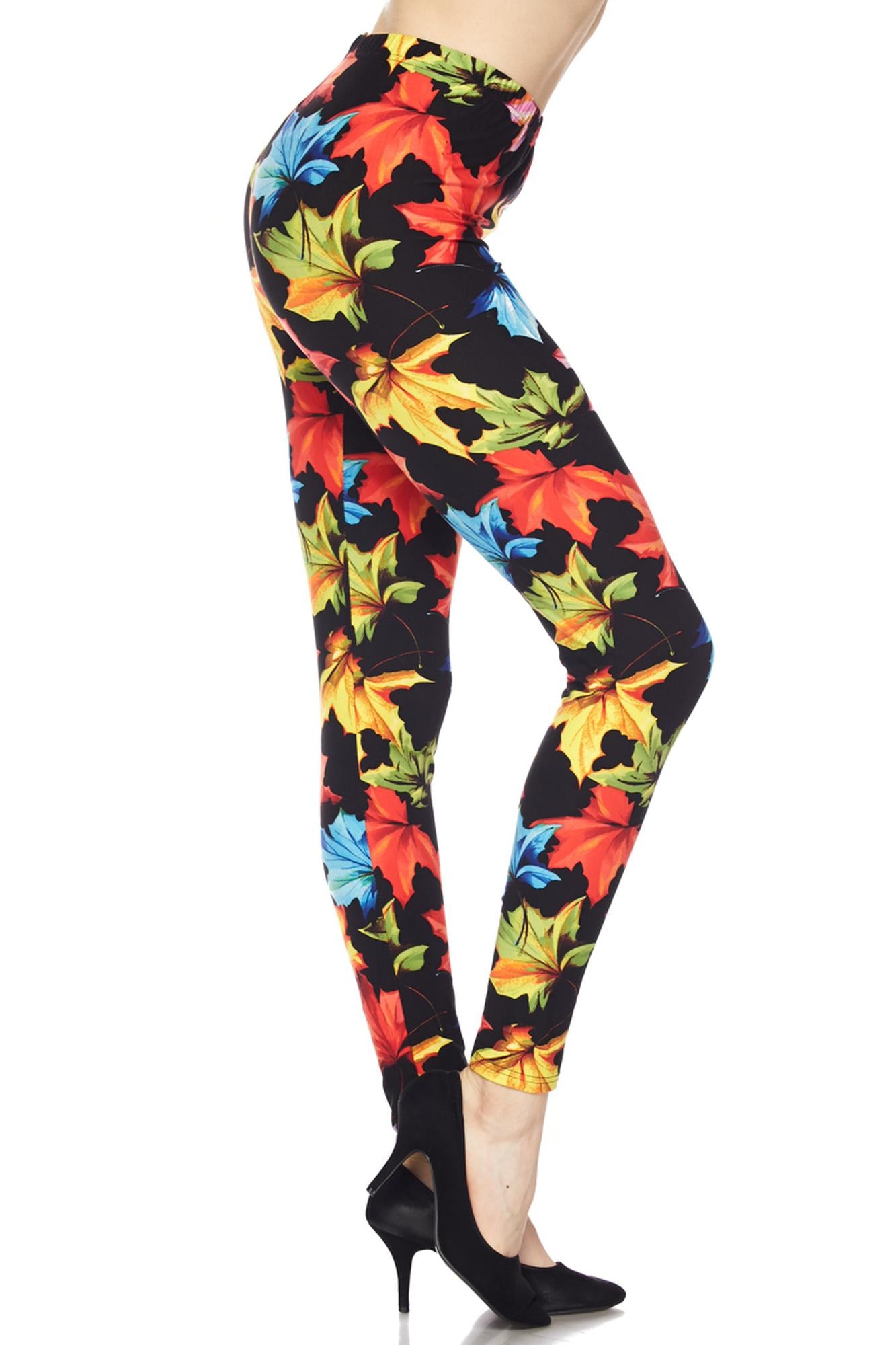 Wholesale Buttery Soft Autumn Leaves Leggings