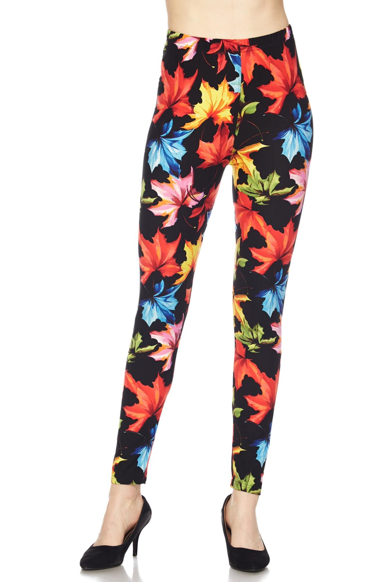 Wholesale Buttery Soft Autumn Leaves Leggings