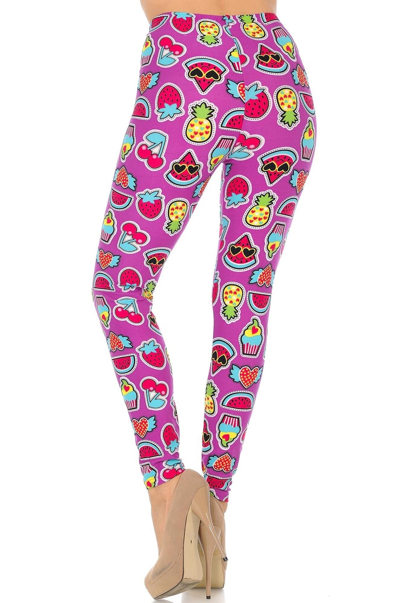 Wholesale Buttery Smooth  Cartoon Fruit Leggings