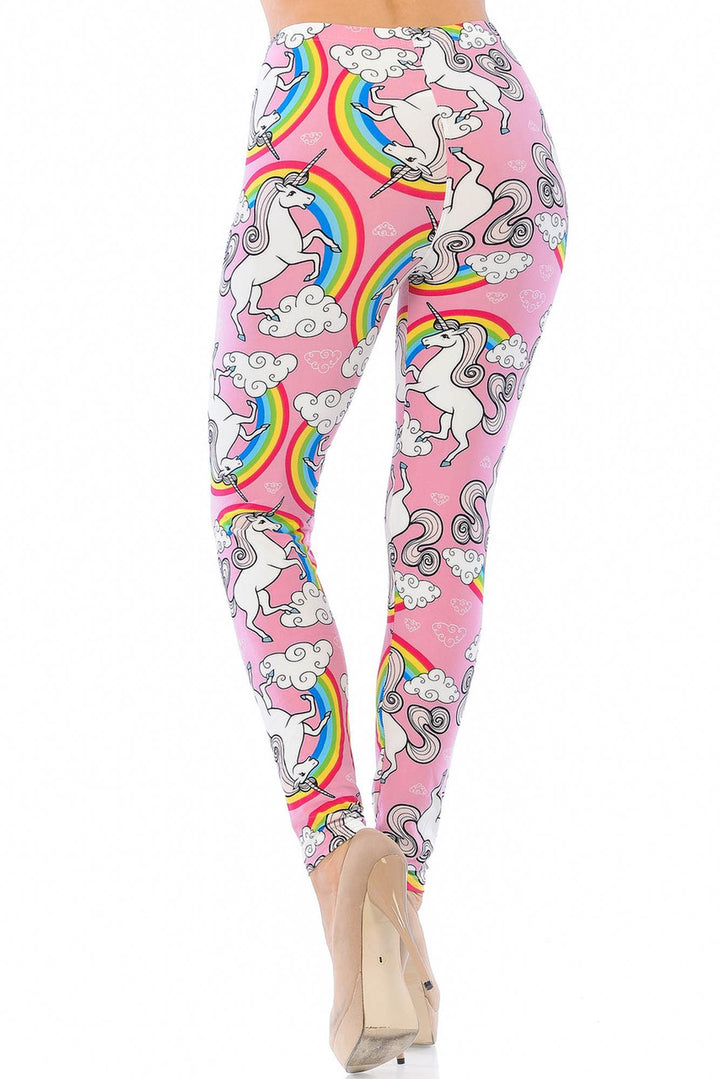 Wholesale Buttery Soft Pink Rainbow Unicorn Leggings