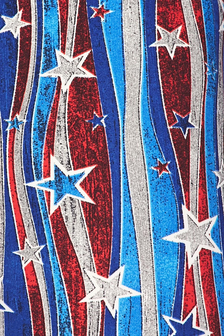 Wholesale Buttery Smooth Metallic USA Flag Leggings