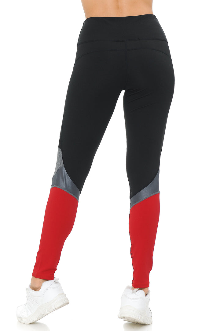 Wholesale Sassy Sport Contour Mesh Color Block Workout Leggings