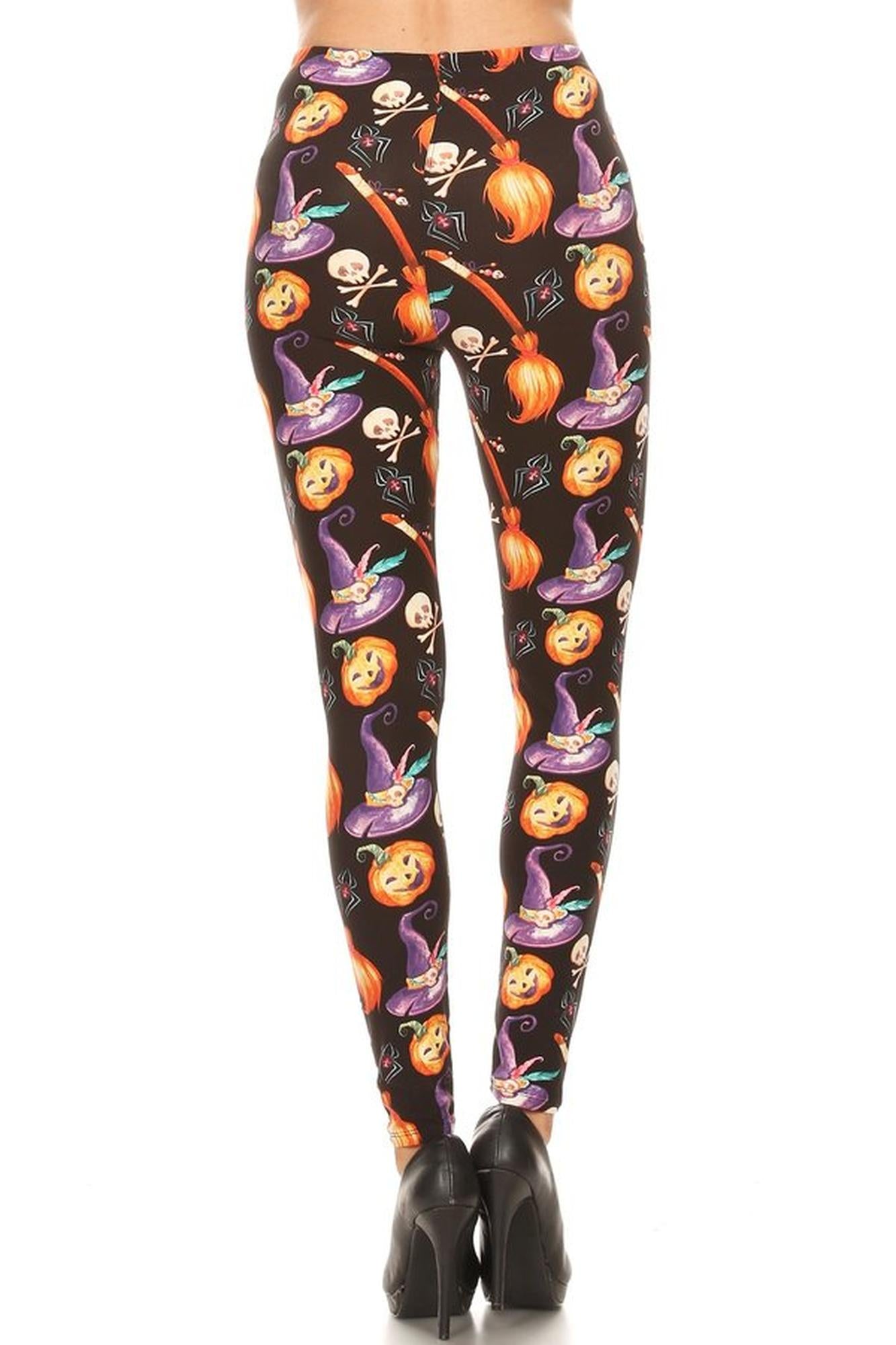 Wholesale Buttery Smooth Pumpkins Witch's Watercolor Halloween Leggings