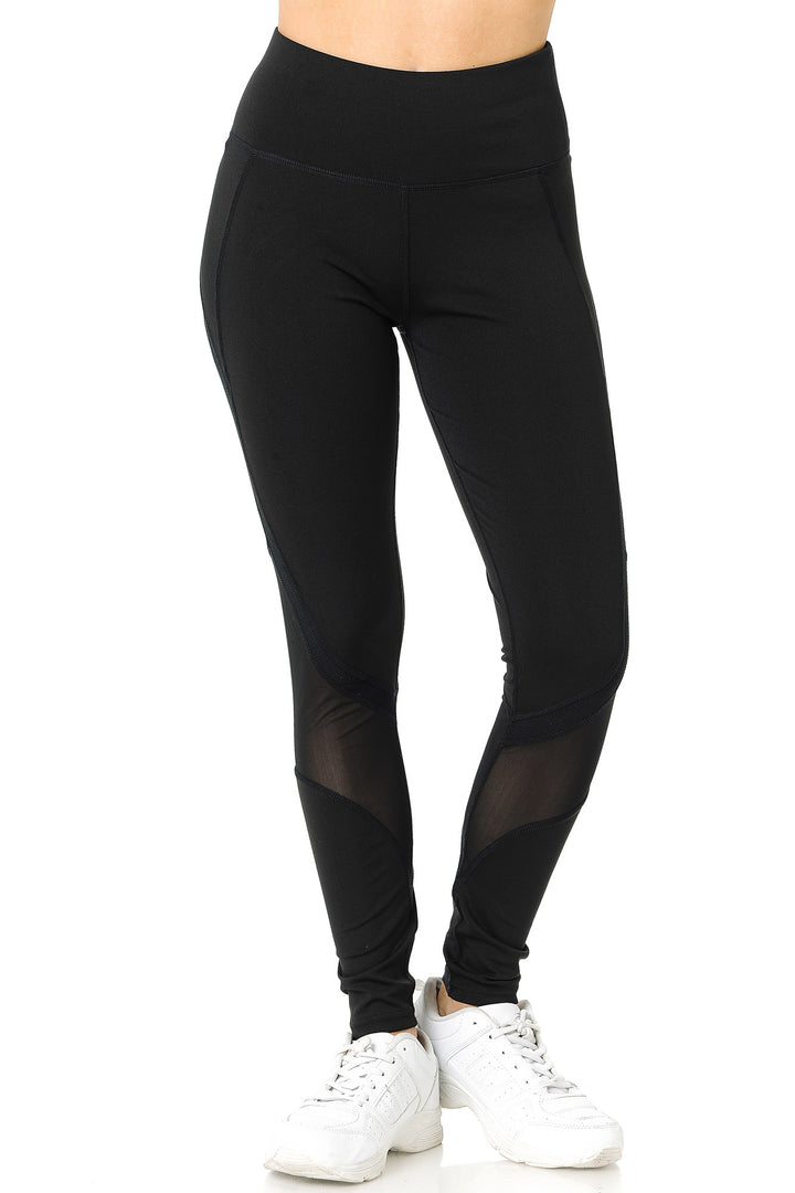 Wholesale Premium Panel Mesh Sport Workout Leggings