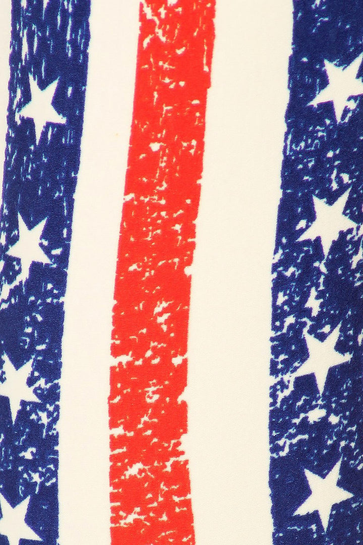 Wholesale Buttery Smooth Plus Size Vertical Stars and Stripes Leggings