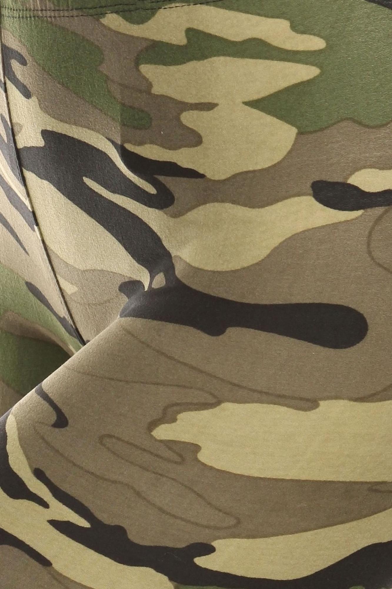 Wholesale Buttery Smooth Green Camouflage  Leggings