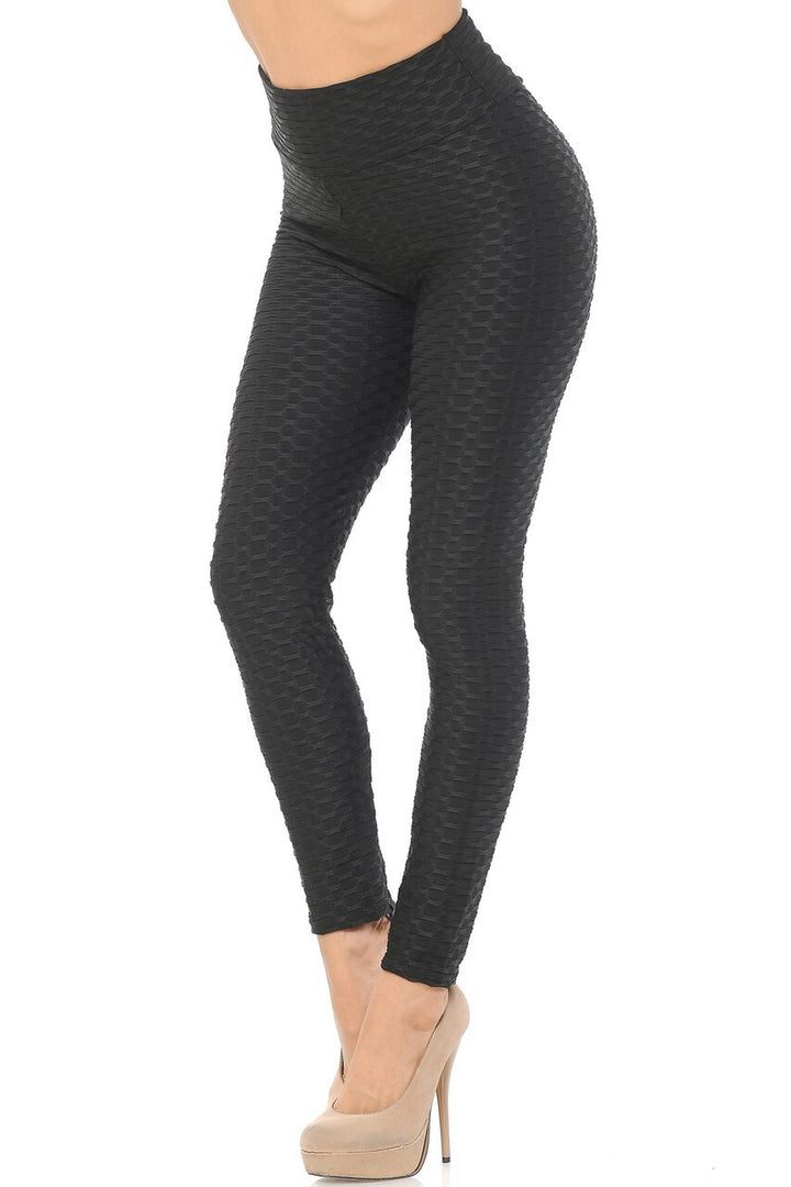 Wholesale Scrunch Butt Textured High Waisted Leggings