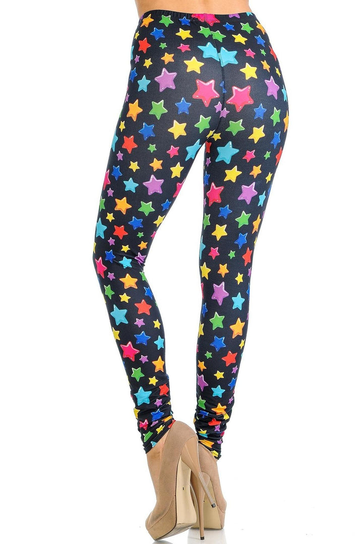 Wholesale Creamy Soft Colorful Cartoon Stars Leggings - Signature Collection