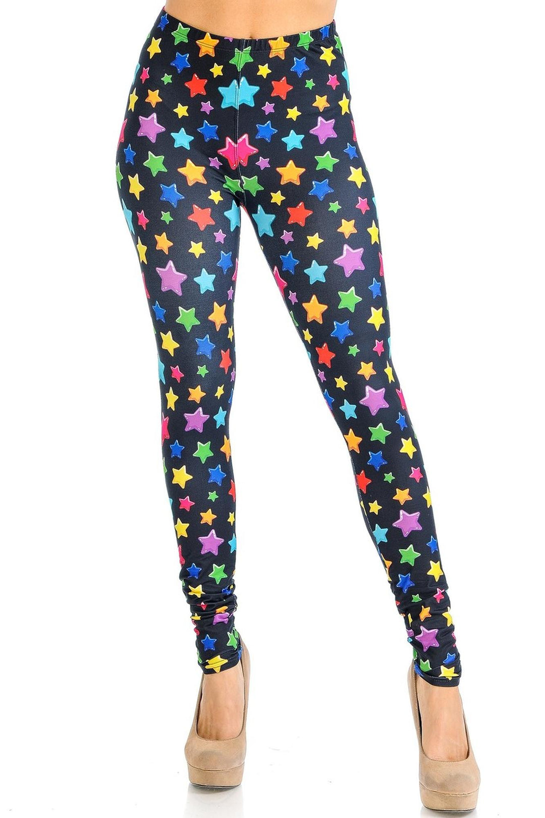 Wholesale Creamy Soft Colorful Cartoon Stars Leggings - Signature Collection