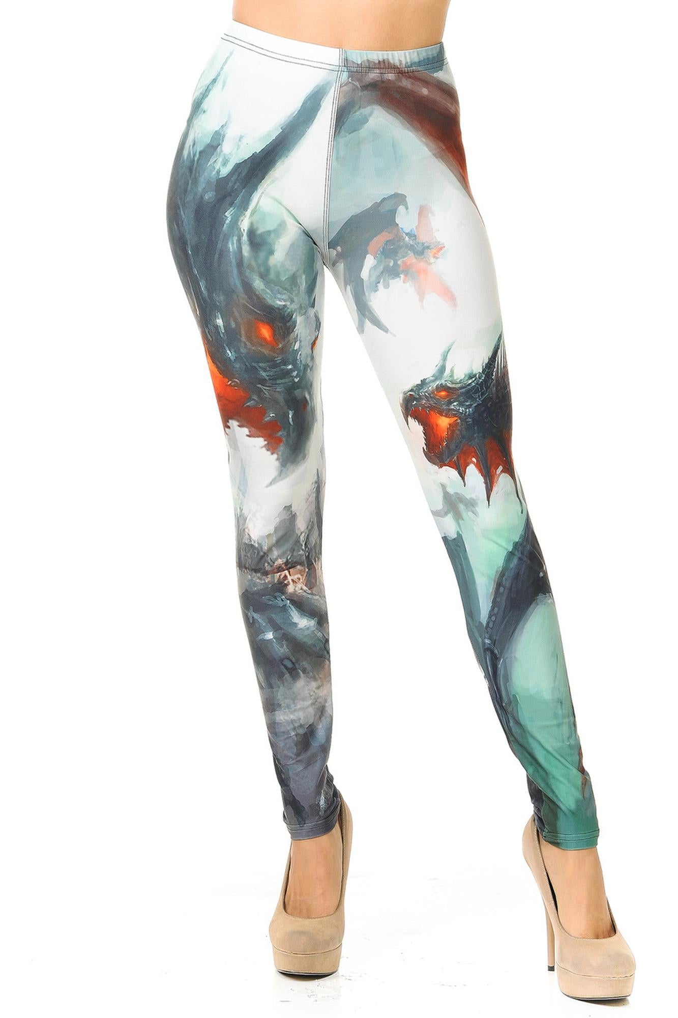 Wholesale Creamy Soft Feral Dragons Leggings