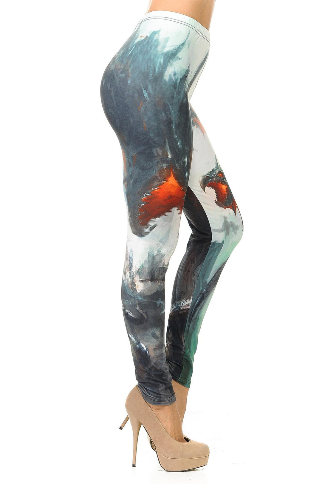 Wholesale Creamy Soft Feral Dragons Leggings