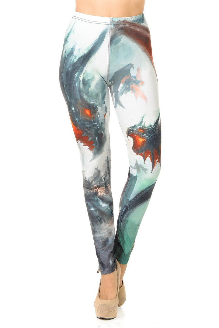 Wholesale Creamy Soft Feral Dragons Leggings