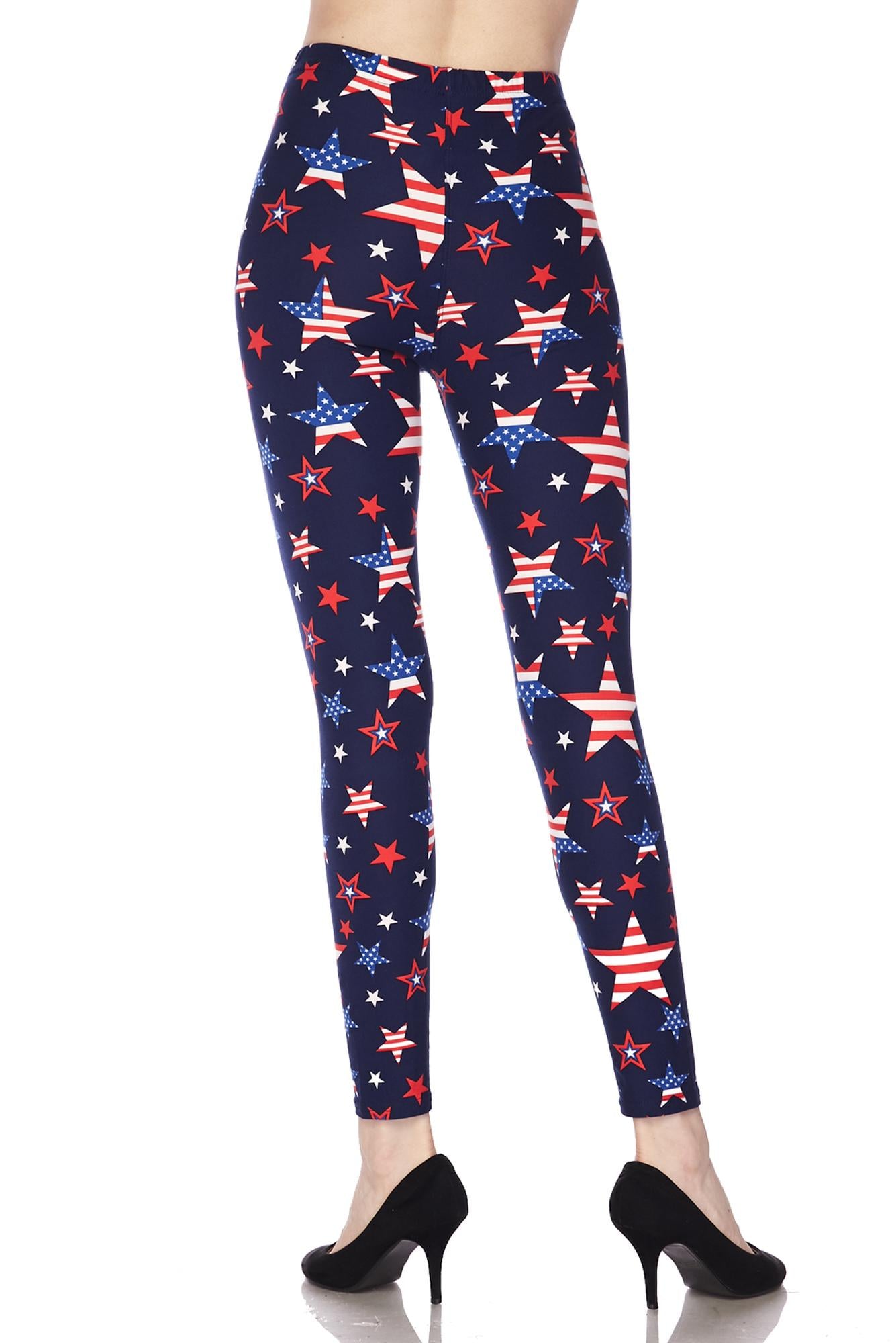 Wholesale Buttery Smooth USA Stars Leggings