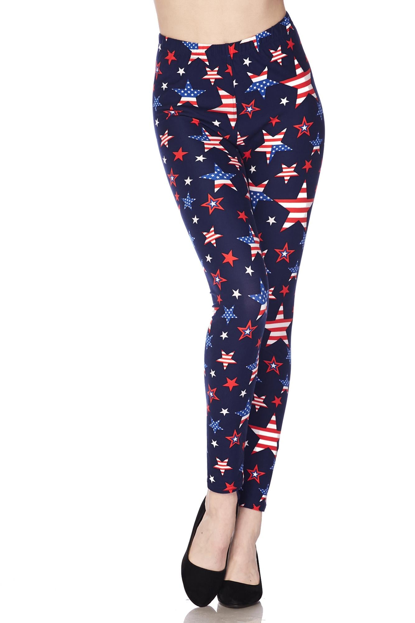 Wholesale Buttery Smooth USA Stars Leggings