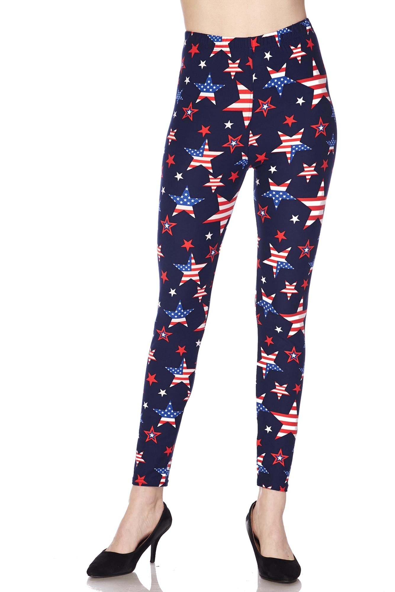 Wholesale Buttery Smooth USA Stars Leggings