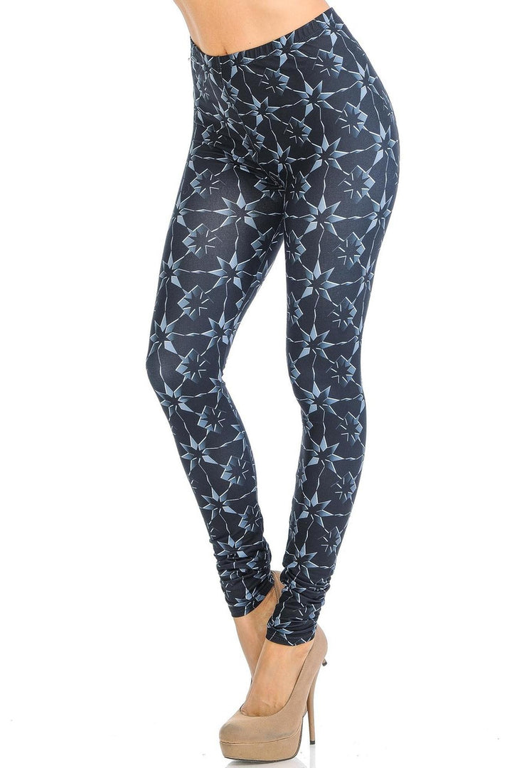 Wholesale Creamy Soft Metallic Stars Leggings