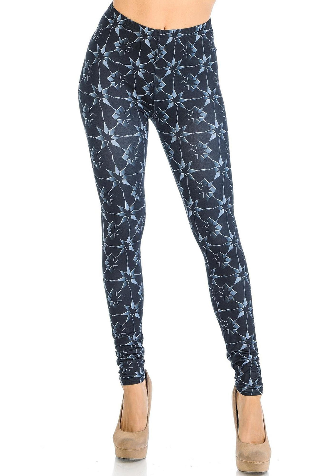 Wholesale Creamy Soft Metallic Stars Leggings