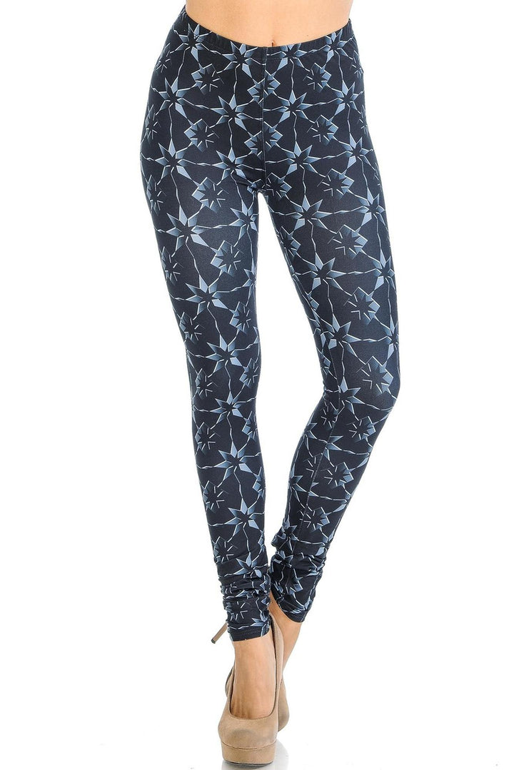 Wholesale Creamy Soft Metallic Stars Leggings