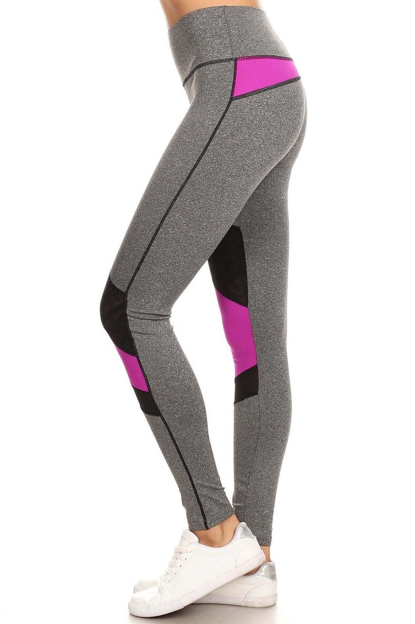 Wholesale Premium Triangular Mesh Panel Workout Leggings