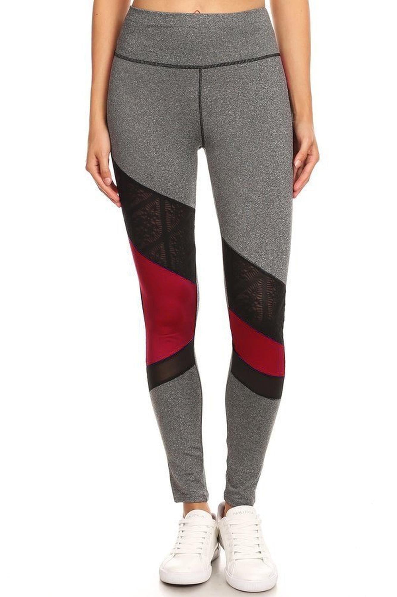 Wholesale Premium Triangular Mesh Panel Workout Leggings