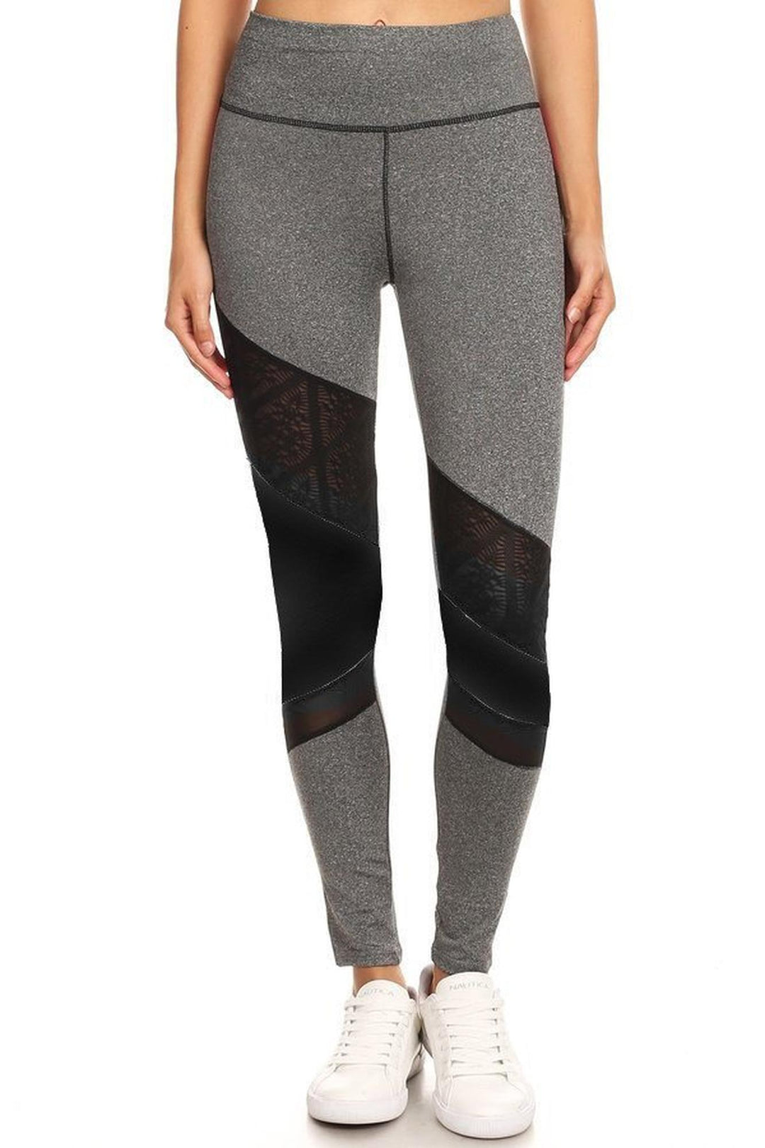 Wholesale Premium Triangular Mesh Panel Workout Leggings