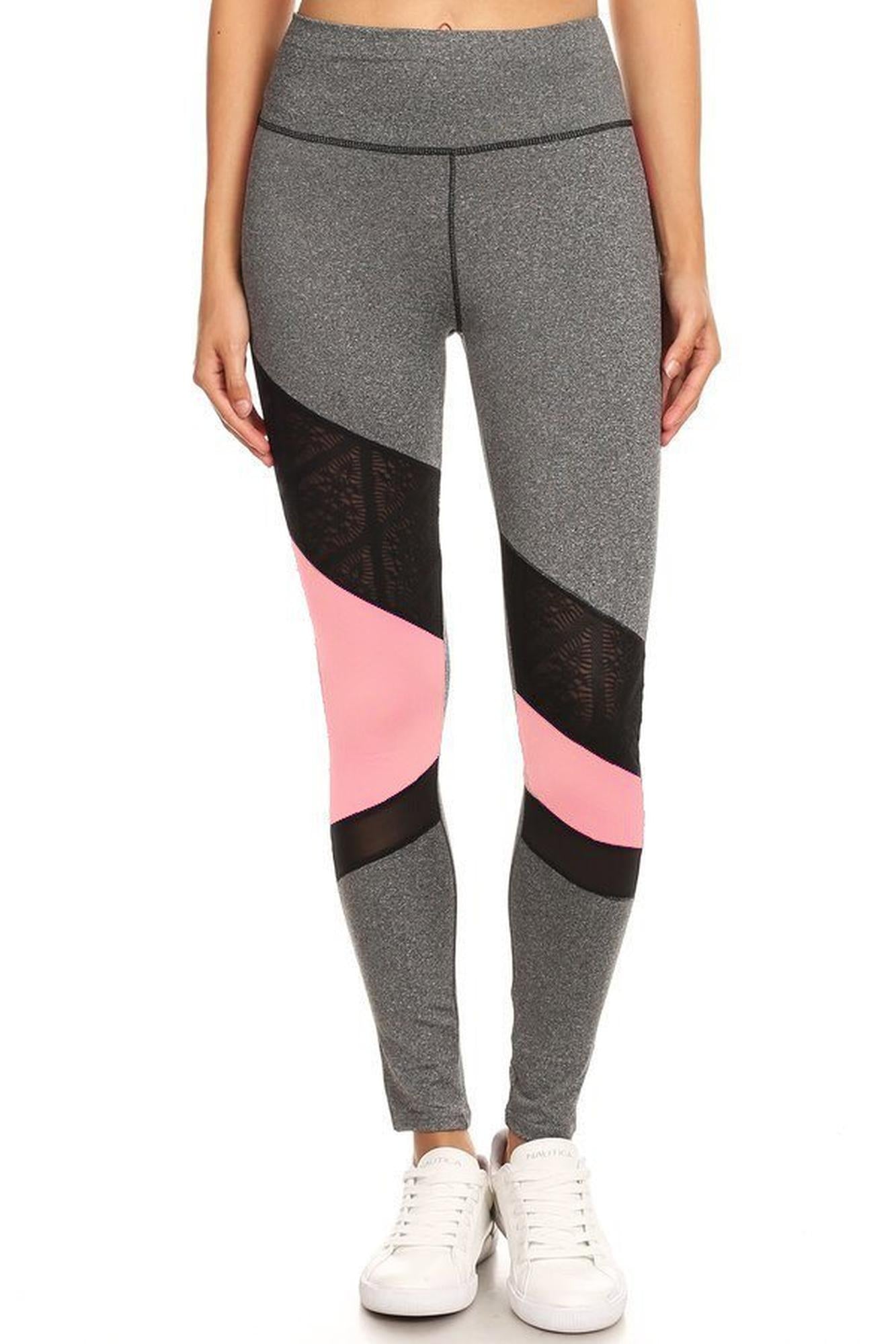 Wholesale Premium Triangular Mesh Panel Workout Leggings