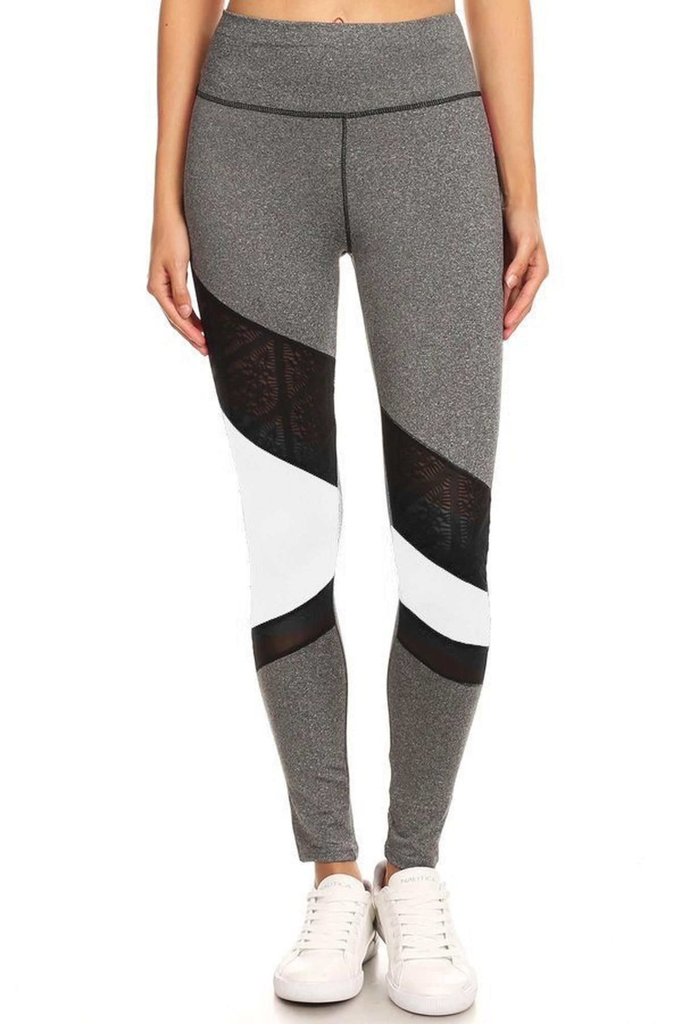 Wholesale Premium Triangular Mesh Panel Workout Leggings