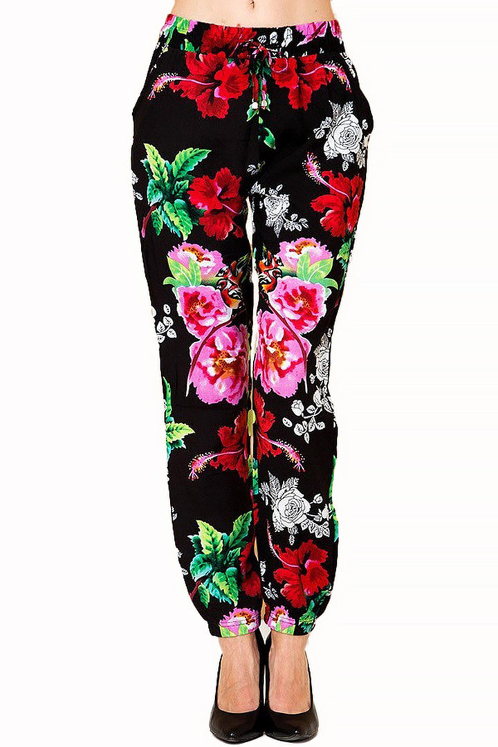 Wholesale Colorful Floral Burst Fashion Harem Joggers