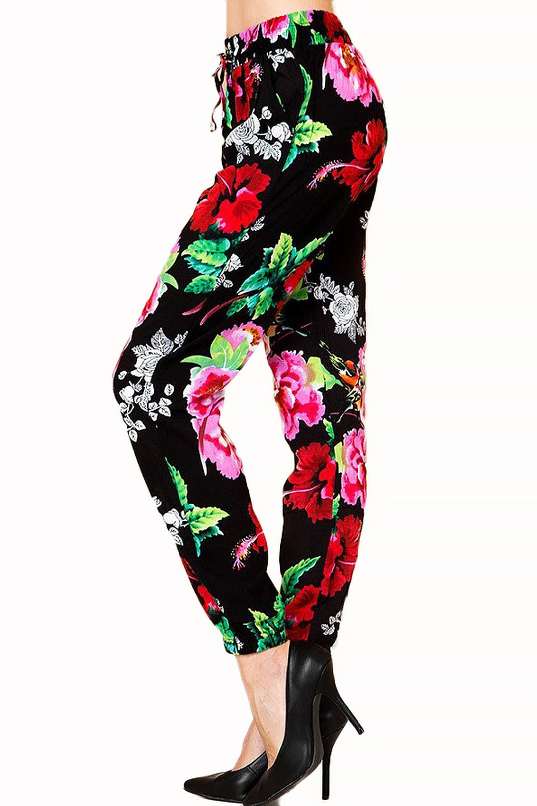 Wholesale Colorful Floral Burst Fashion Harem Joggers