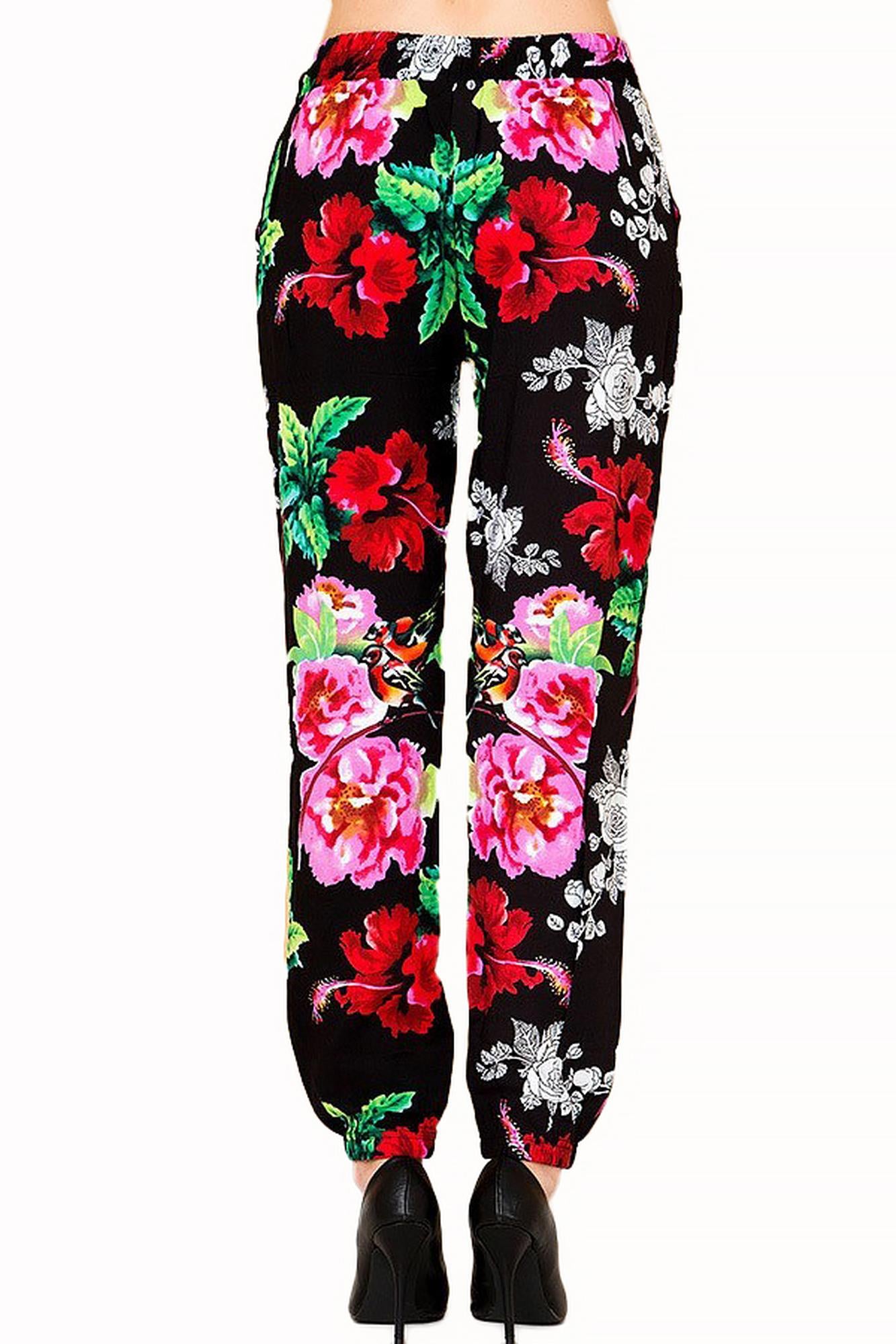 Wholesale Colorful Floral Burst Fashion Harem Joggers