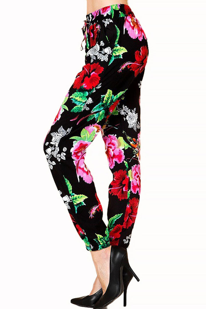 Wholesale Colorful Floral Burst Fashion Harem Joggers