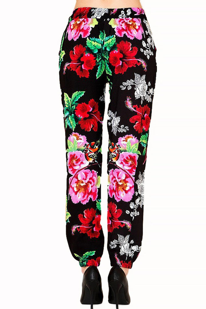 Wholesale Colorful Floral Burst Fashion Harem Joggers