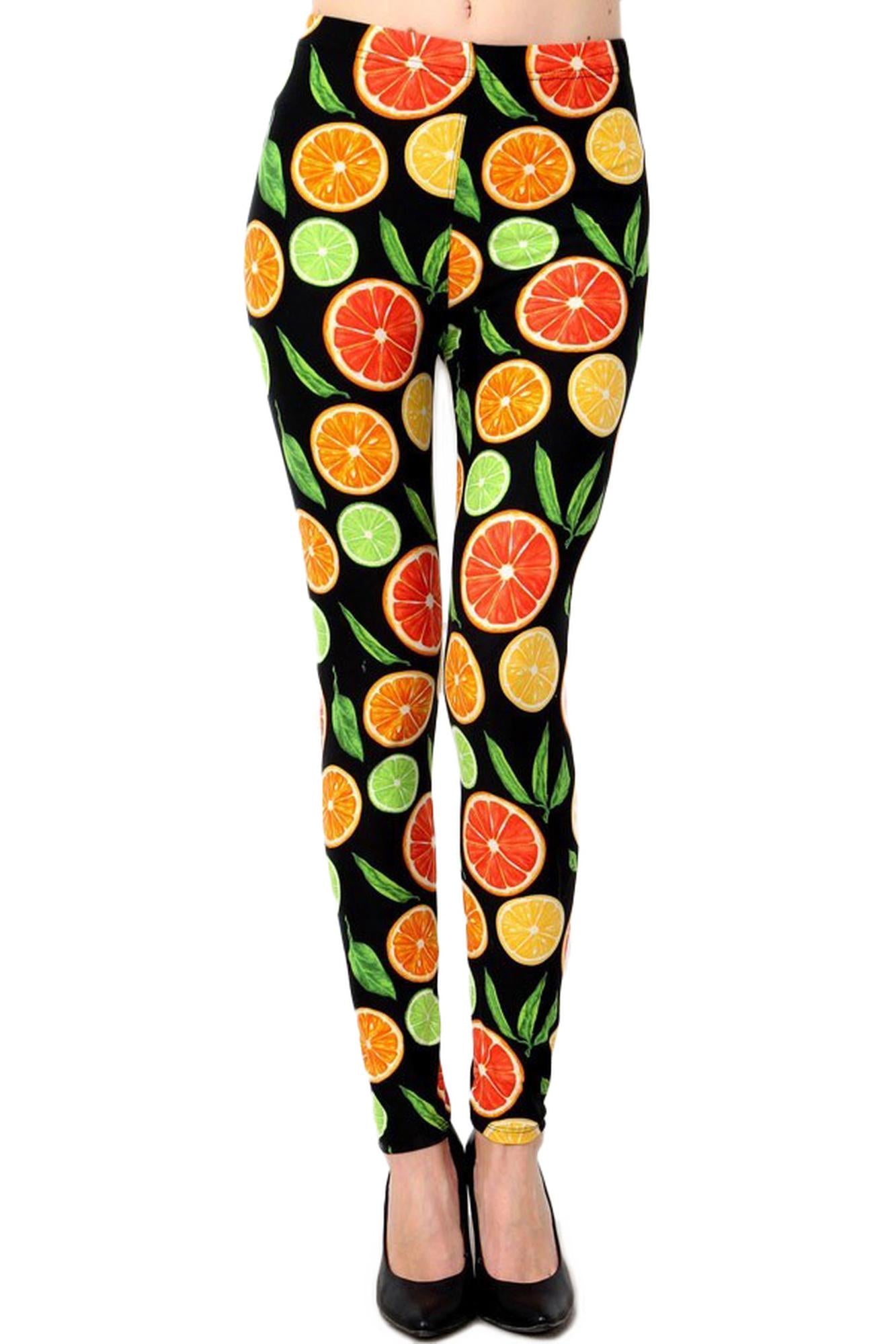 Wholesale Buttery Soft Plus Size Citrus Fruit Leggings