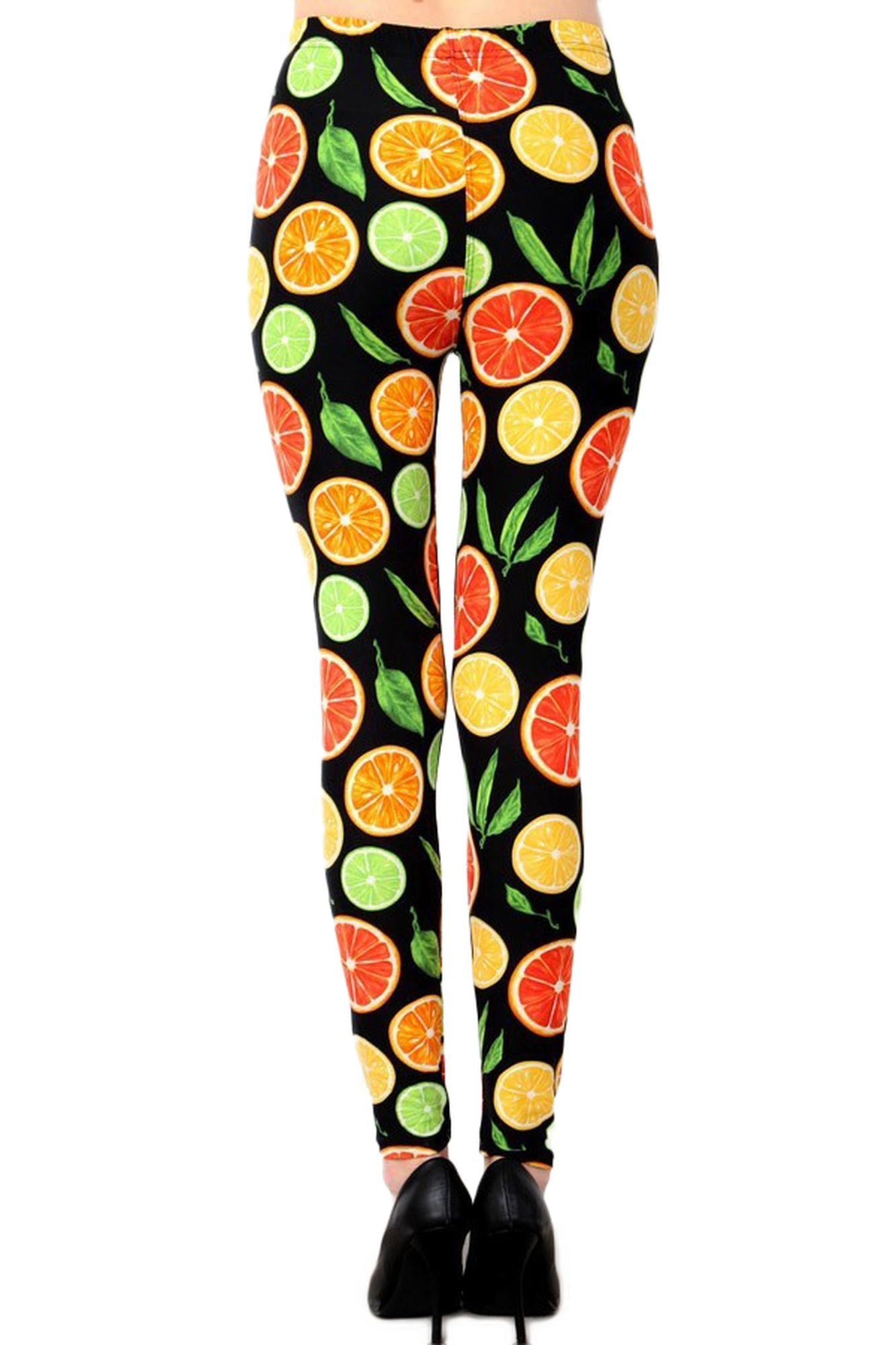 Wholesale Buttery Soft Plus Size Citrus Fruit Leggings