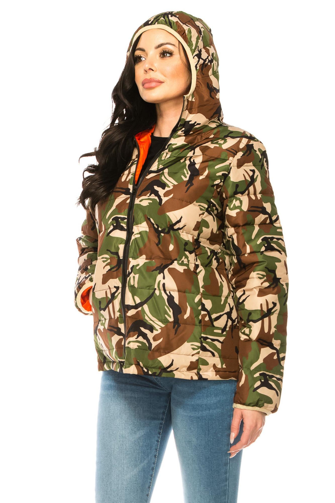 Wholesale Women's Camouflage Winter Puffer Down Jacket