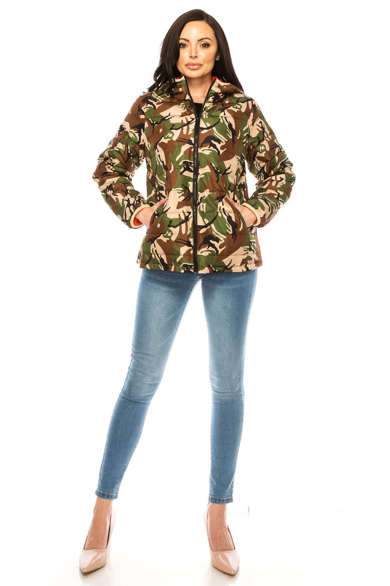 Wholesale Women's Camouflage Winter Puffer Down Jacket