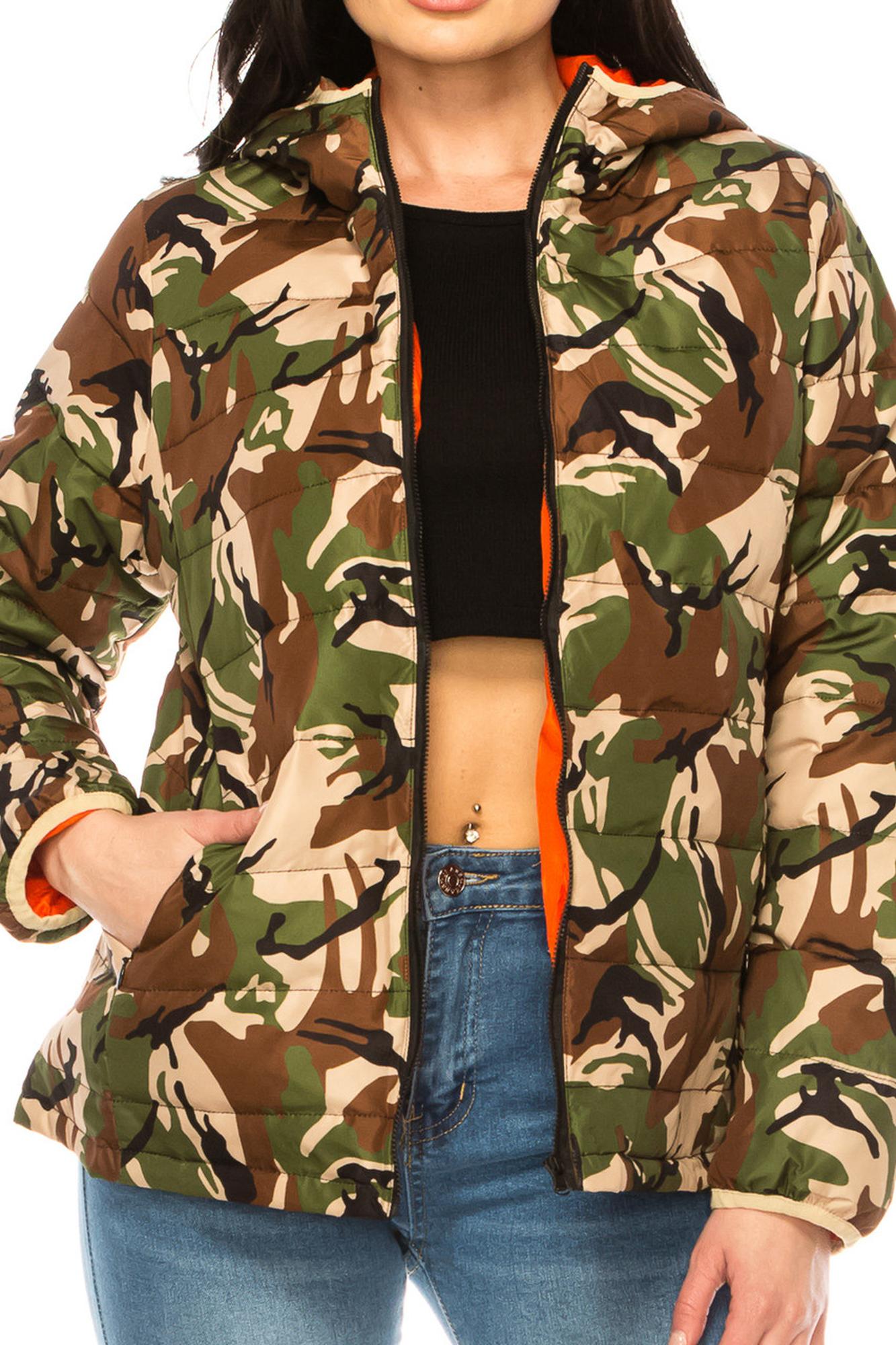 Wholesale Women's Camouflage Winter Puffer Down Jacket