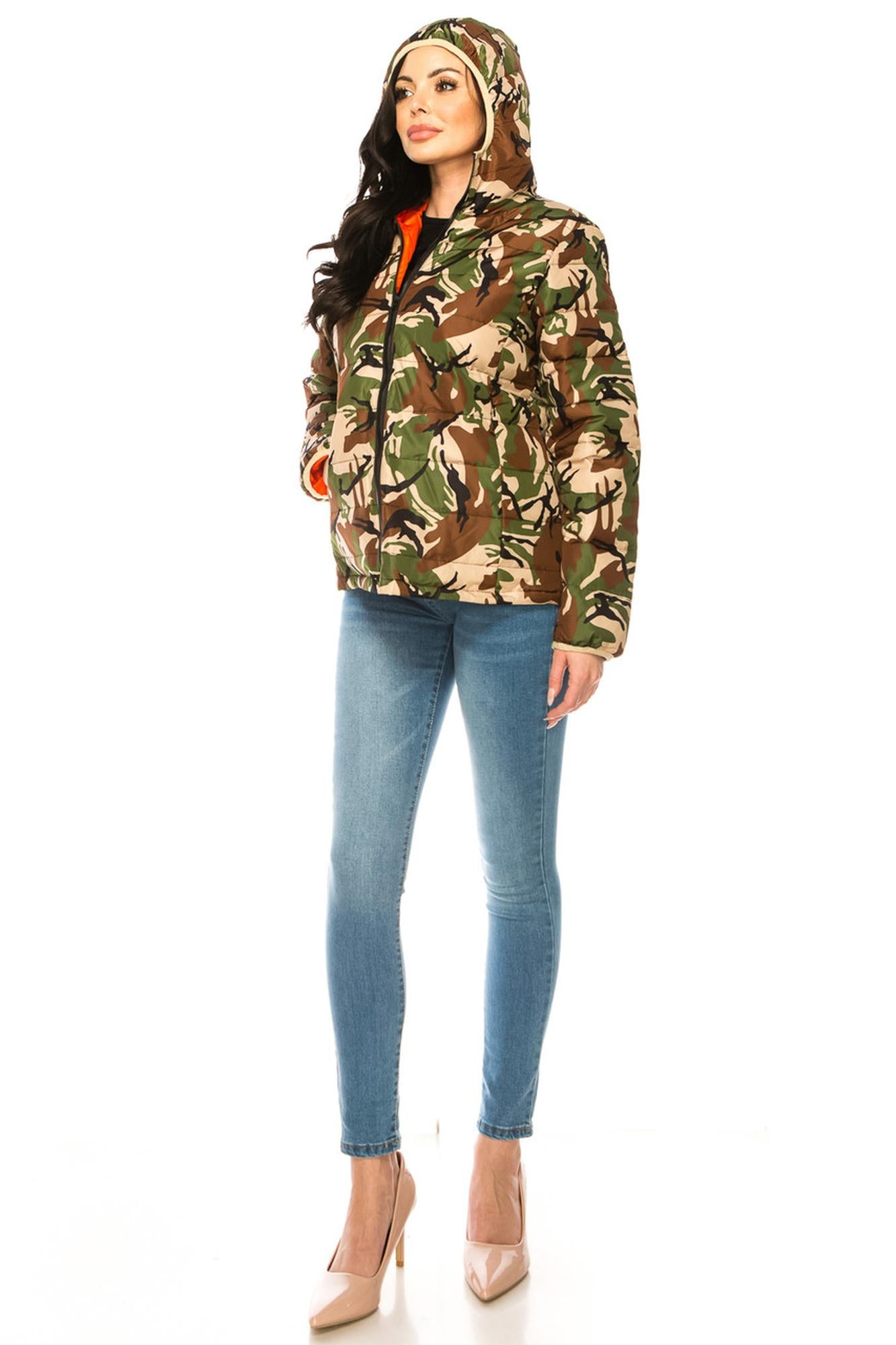 Wholesale Women's Camouflage Winter Puffer Down Jacket