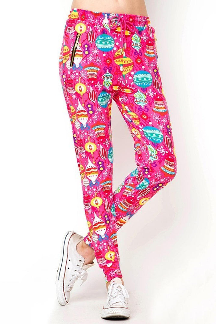 Wholesale Buttery Soft Pink Christmas Joggers
