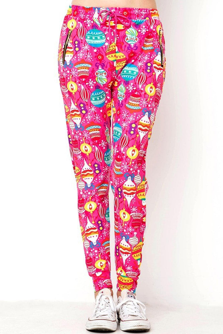 Wholesale Buttery Soft Pink Christmas Joggers
