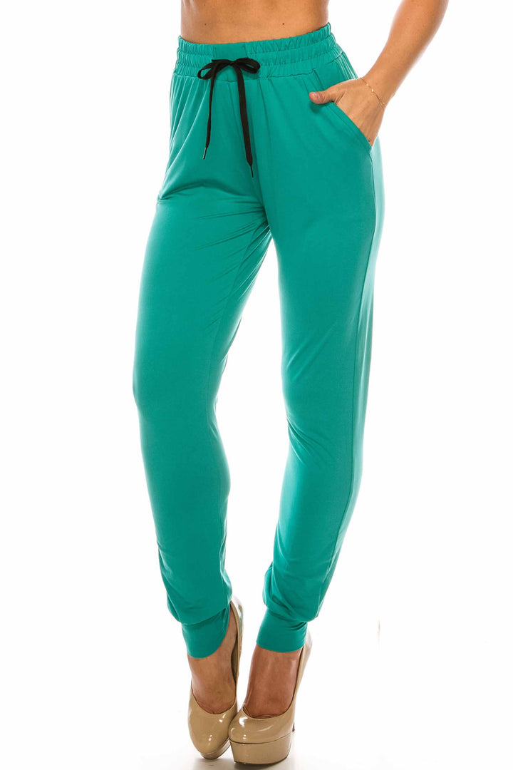 Wholesale Buttery Smooth Solid Basic Jade Joggers - EEVEE