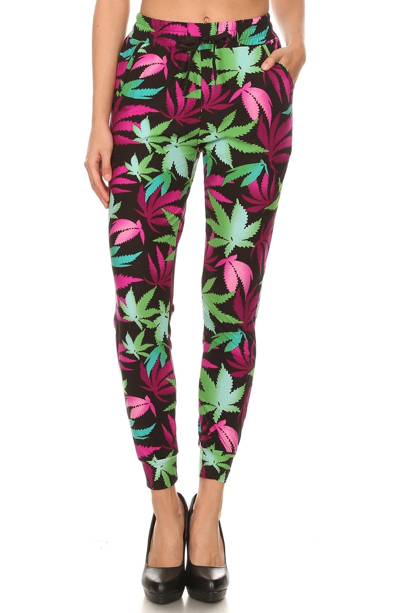 Wholesale Buttery Smooth Fuchsia Marijuana Joggers
