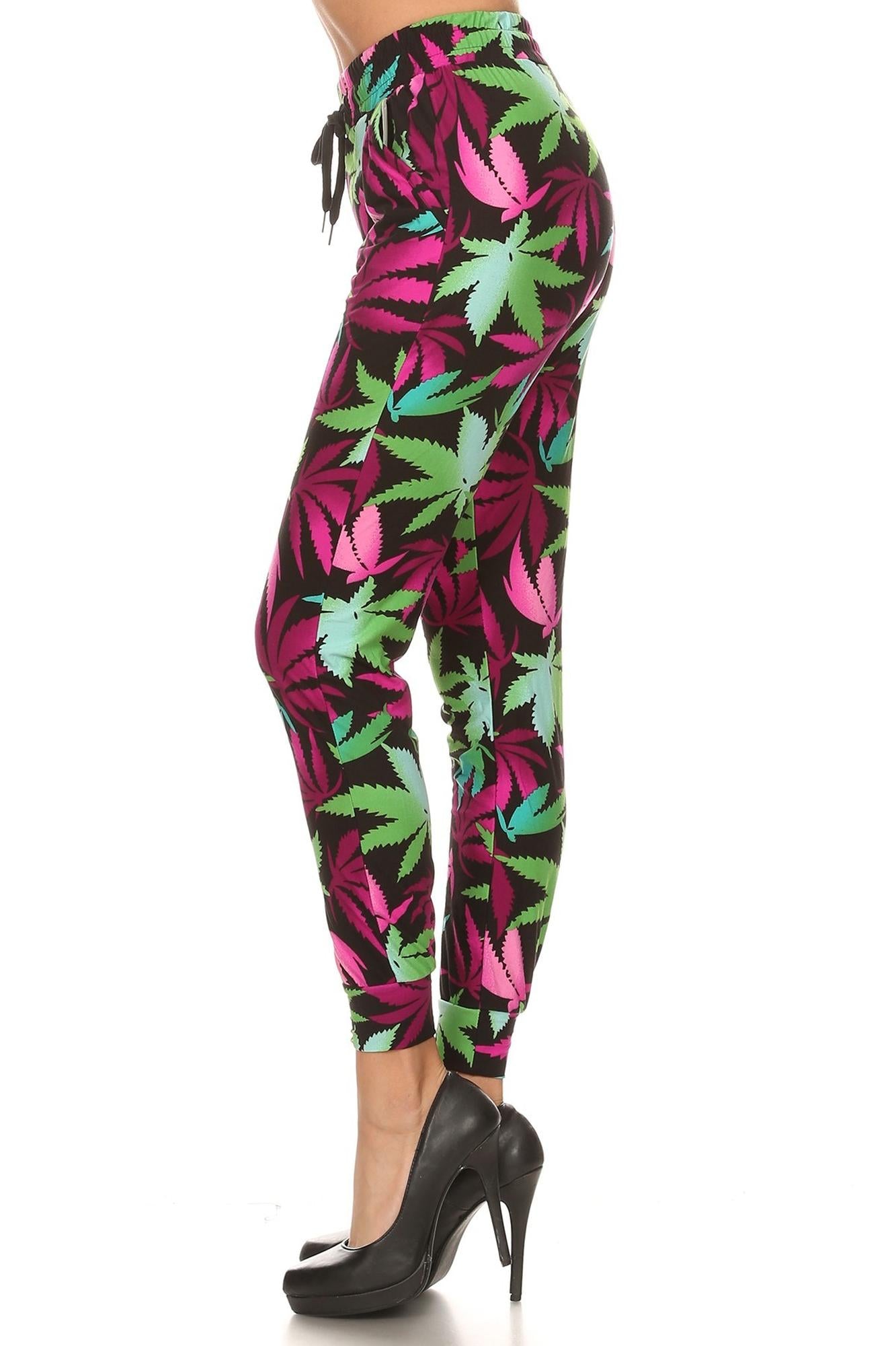 Wholesale Buttery Smooth Fuchsia Marijuana Joggers